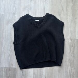 Zara Charcoal V-Neck Sweater Vest